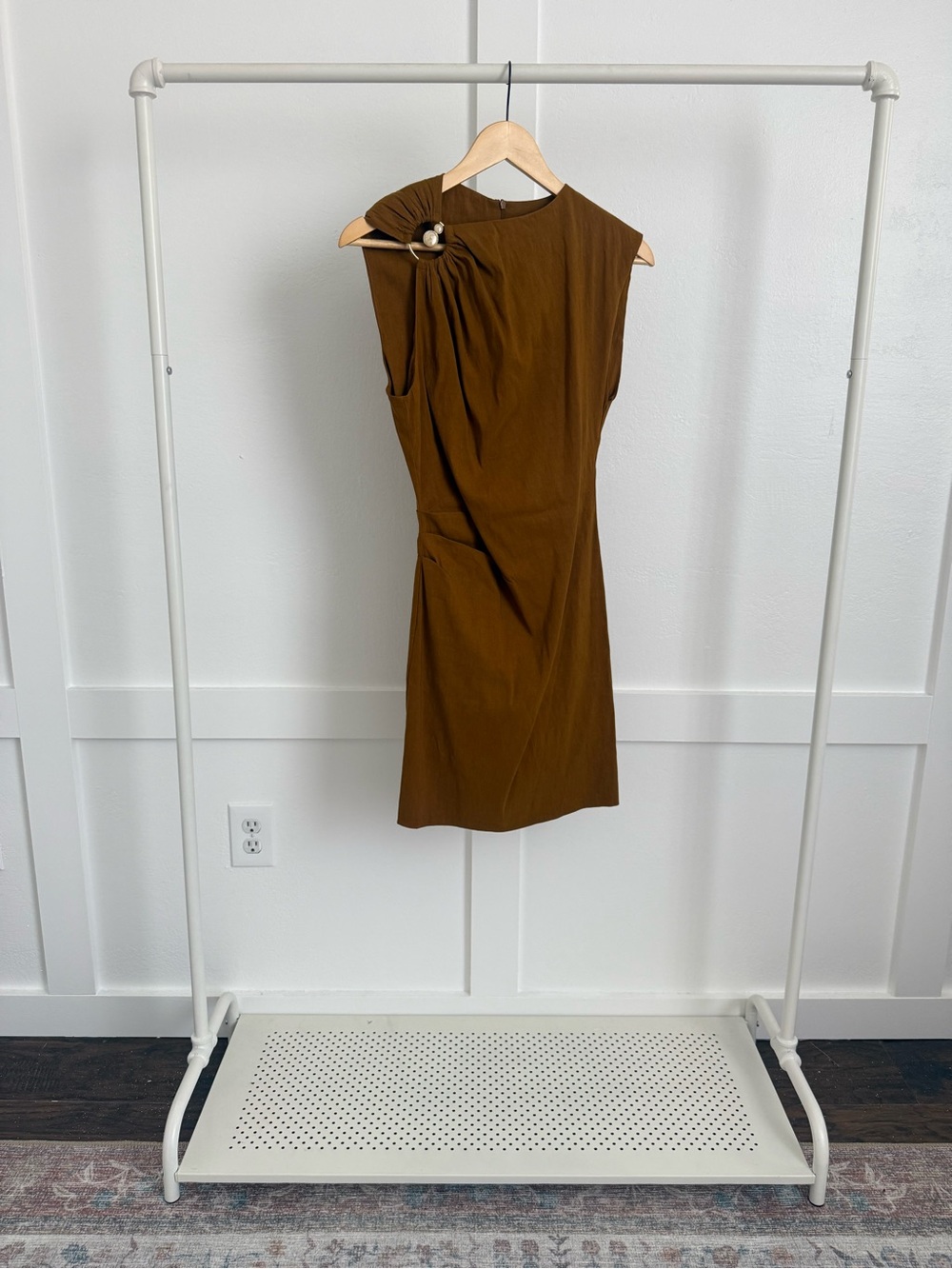 Zara Brown Ring Detail Draped Mini Dress - Picture 4 of 4